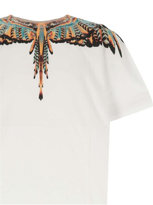 white/multicolour cotton soft jersey signature MARCELO BURLON COUNTY OF MILAN | CMAA056S24JER0020120